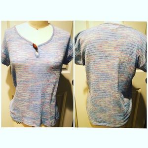 Deadstock vintage striped 70s shirt stripes top